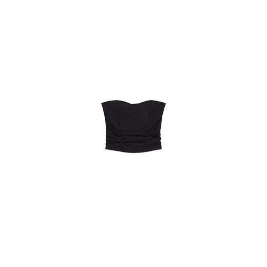 Cropp - Czarny top z marszczeniami - czarny ze sklepu Cropp w kategorii Bluzki damskie - zdjęcie 172085692