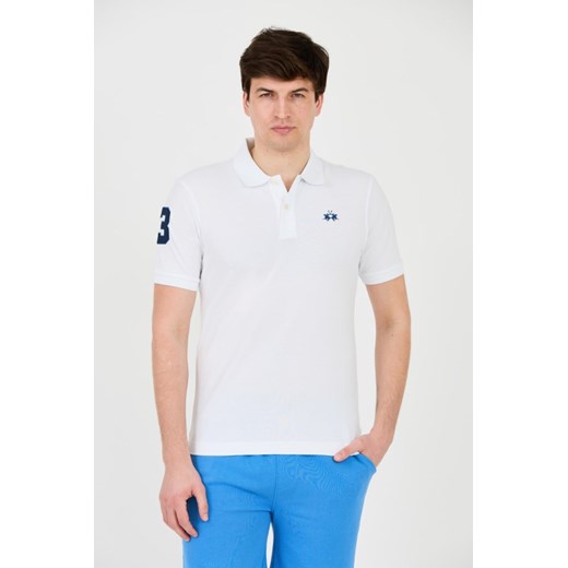 LA MARTINA Białe polo z małym logo, Rozmiar XL ze sklepu outfit.pl w kategorii T-shirty męskie - zdjęcie 172087174