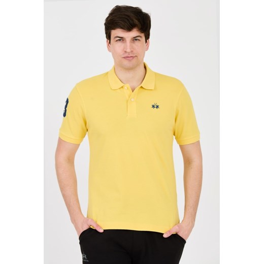 LA MARTINA Żółte polo z małym logo, Wybierz rozmiar XL ze sklepu outfit.pl w kategorii T-shirty męskie - zdjęcie 172087191