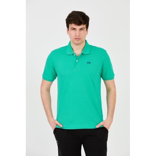 LA MARTINA Zielone polo z małym logo, Wybierz rozmiar XL ze sklepu outfit.pl w kategorii T-shirty męskie - zdjęcie 172087321