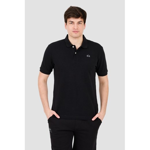 LA MARTINA Czarne polo z małym logo, Rozmiar XXL ze sklepu outfit.pl w kategorii T-shirty męskie - zdjęcie 172087343
