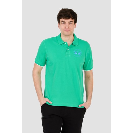 LA MARTINA Zielone polo z dużym logo, Wybierz rozmiar XXL ze sklepu outfit.pl w kategorii T-shirty męskie - zdjęcie 172087373