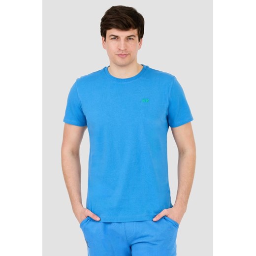 LA MARTINA Błękitny t-shirt z małym logo, Wybierz rozmiar XXL ze sklepu outfit.pl w kategorii T-shirty męskie - zdjęcie 172087403