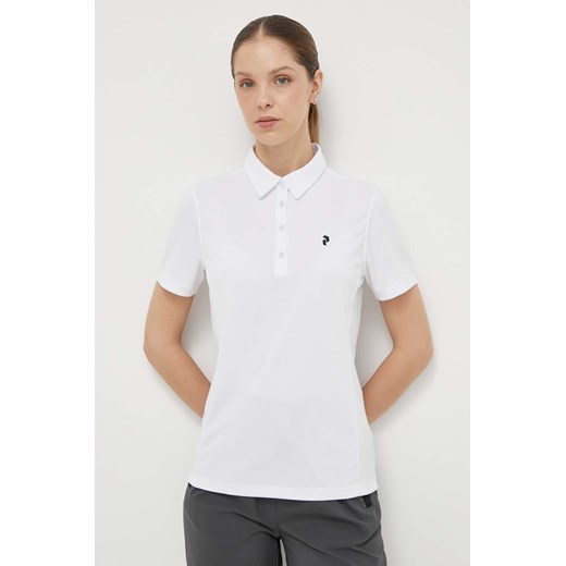 Peak Performance polo damski kolor biały ze sklepu ANSWEAR.com w kategorii Bluzki damskie - zdjęcie 172089610