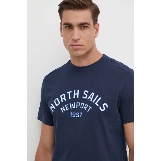 North Sails t-shirt bawełniany męski kolor granatowy z nadrukiem 692988 ze sklepu ANSWEAR.com w kategorii T-shirty męskie - zdjęcie 172089783
