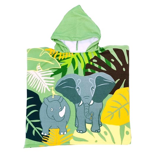 Le Comptoir de la Plage Ponczo kąpielowe &quot;Elephant&quot; ze wzorem - 120 x 60 cm ze sklepu Limango Polska w kategorii Ręczniki dla dzieci - zdjęcie 172092111