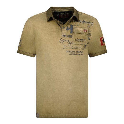 Canadian Peak Koszulka polo &quot;Keoneak&quot; w kolorze khaki ze sklepu Limango Polska w kategorii T-shirty męskie - zdjęcie 172092593