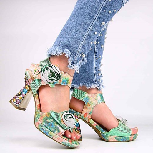 Laura Vita HICAO 624 buty damskie sandały skórzane eleganckie na słupku ze sklepu senity.pl w kategorii Sandały damskie - zdjęcie 172093312