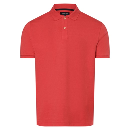Andrew James Męska koszulka polo Mężczyźni Bawełna czerwony marmurkowy S vangraaf