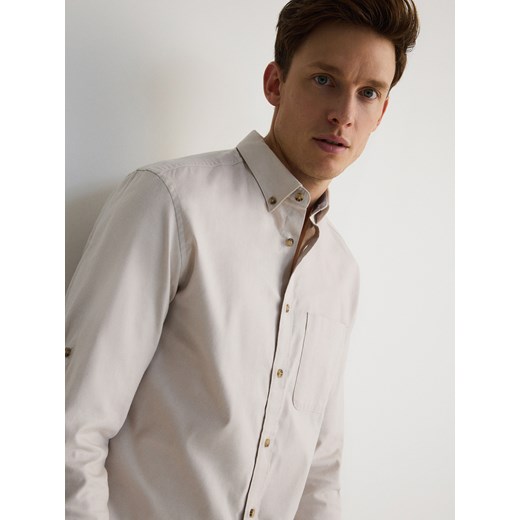 Reserved - Koszula regular fit - beżowy ze sklepu Reserved w kategorii Koszule męskie - zdjęcie 172094032