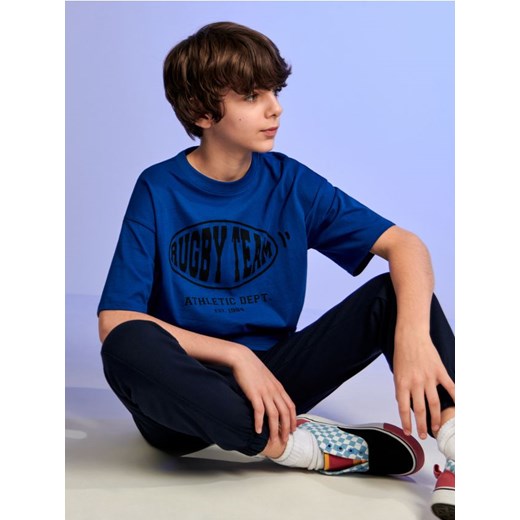 Sinsay - Koszulka z nadrukiem - niebieski ze sklepu Sinsay w kategorii T-shirty chłopięce - zdjęcie 172094591