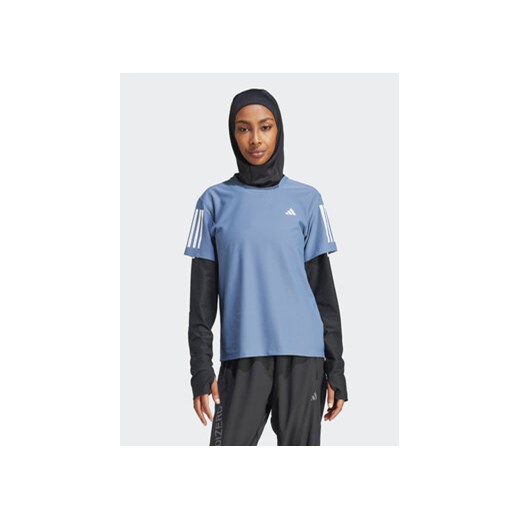 adidas Koszulka techniczna Own The Run IN1596 Niebieski Regular Fit ze sklepu MODIVO w kategorii Bluzki damskie - zdjęcie 172104603