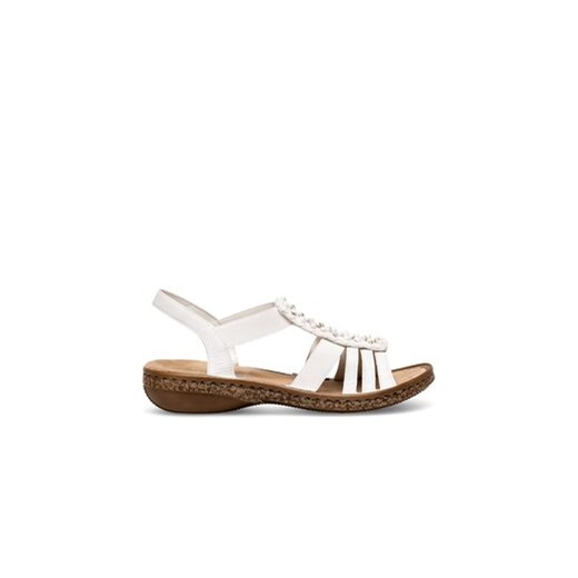 Rieker Sandały 62809-60 Biały ze sklepu MODIVO w kategorii Sandały damskie - zdjęcie 172104624