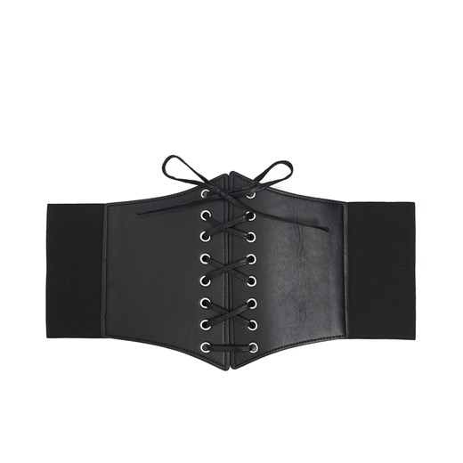 Cropp - Czarny pas gorsetowy - czarny Cropp Uniwersalny Cropp