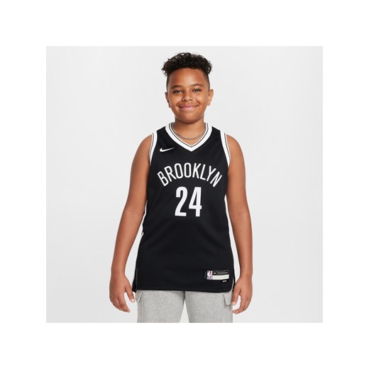 Koszulka dla dużych dzieci Brooklyn Nets Icon Edition 2021/22 Nike NBA Swingman - Czerń ze sklepu Nike poland w kategorii T-shirty chłopięce - zdjęcie 172107813