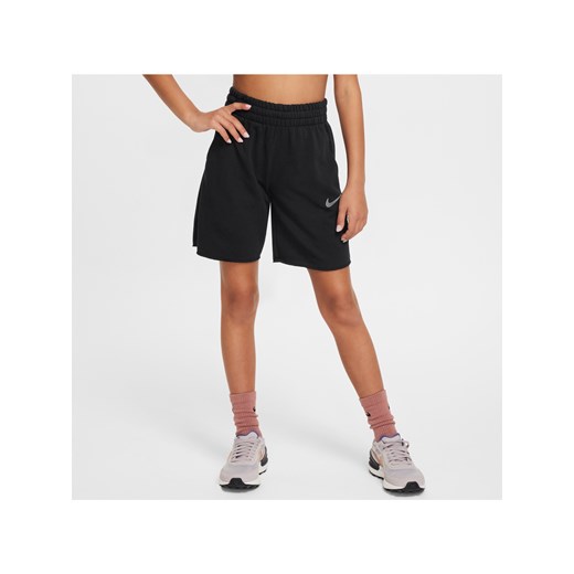 Dzianinowe spodenki dla dużych dzieci (dziewcząt) Dri-FIT Nike Sportswear - Czerń ze sklepu Nike poland w kategorii Spodenki dziewczęce - zdjęcie 172107814