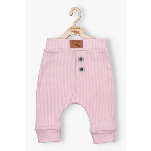 Spodnie niemowlęce z dzianiny prążkowej - brązowe - Lagarto Verde Lagarto Verde 56 5.10.15 okazyjna cena
