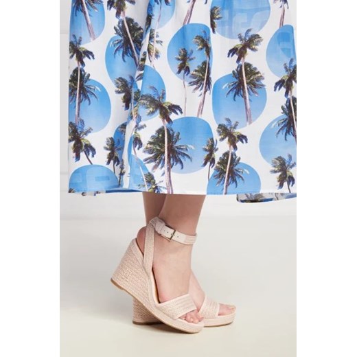 Sandały damskie Tommy Hilfiger eleganckie na koturnie na lato z tworzywa sztucznego 