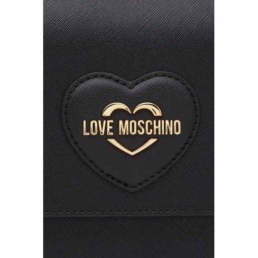 Love Moschino kopertówka mała czarna elegancka ze skóry ekologicznej