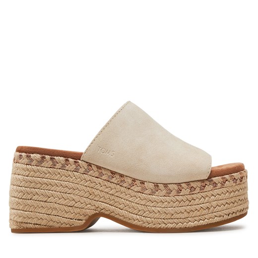 Espadryle Toms Laila Mule 10020747 Écru ze sklepu eobuwie.pl w kategorii Klapki damskie - zdjęcie 172112440