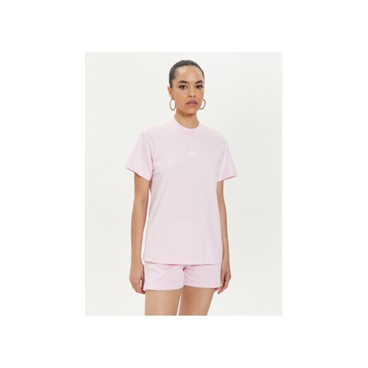 adidas T-Shirt Embroidered IS4288 Różowy Regular Fit ze sklepu MODIVO w kategorii Bluzki damskie - zdjęcie 172113183