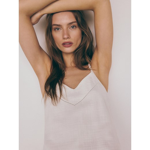 Reserved - Dwuczęściowa piżama - złamana biel Reserved L Reserved