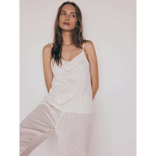 Reserved - Dwuczęściowa piżama - złamana biel ze sklepu Reserved w kategorii Piżamy damskie - zdjęcie 172114002