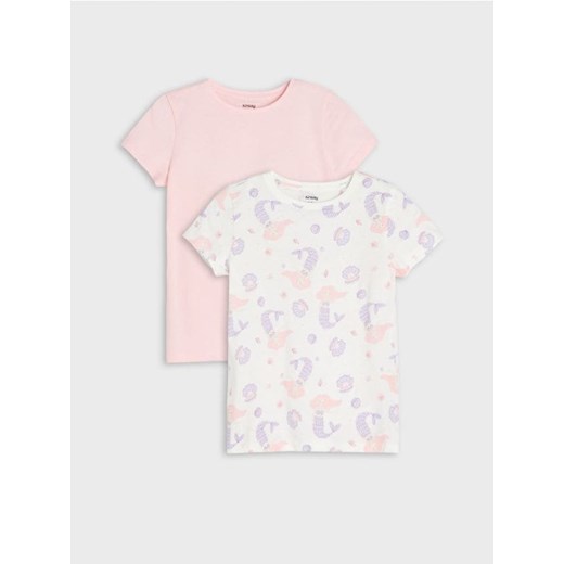 Sinsay - Koszulki 2 pack - różowy ze sklepu Sinsay w kategorii Bluzki dziewczęce - zdjęcie 172114394
