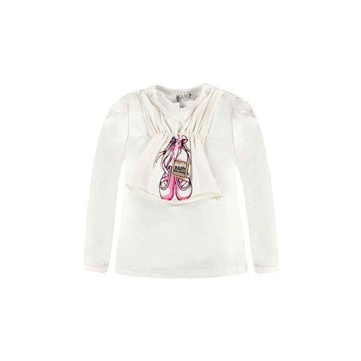 Dziewczęca koszulka z długim rękawem biała ze sklepu 5.10.15 w kategorii Kaftaniki i bluzki - zdjęcie 172115823