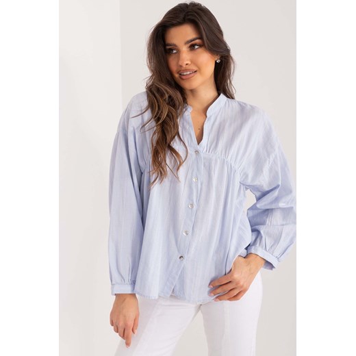 Rozpinana koszula damska z bawełny jasnoniebieska ze sklepu 5.10.15 w kategorii Koszule damskie - zdjęcie 172115893