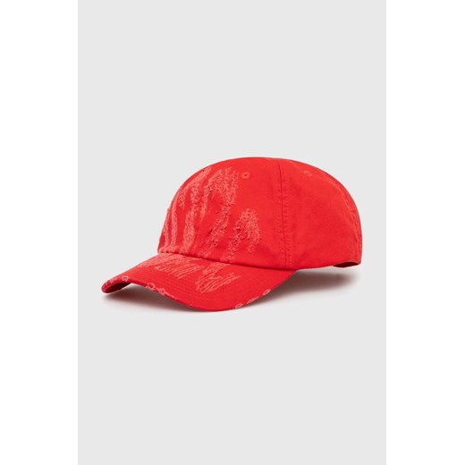 032C czapka z daszkiem bawełniana Crisis kolor czerwony z aplikacją SS24-A-0011 ze sklepu PRM w kategorii Czapki z daszkiem męskie - zdjęcie 172118814