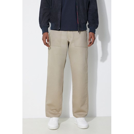 Stan Ray spodnie bawełniane 1100 Og kolor beżowy proste 1106 ze sklepu PRM w kategorii Spodnie męskie - zdjęcie 172119111