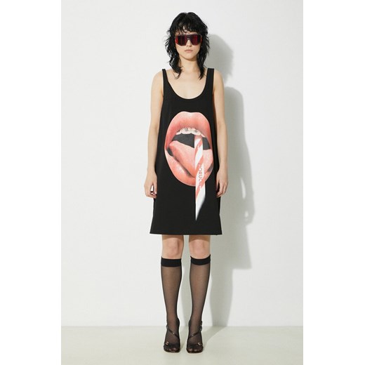 Fiorucci sukienka bawełniana Mouth Print Tank Dress kolor czarny mini oversize Fiorucci XS PRM