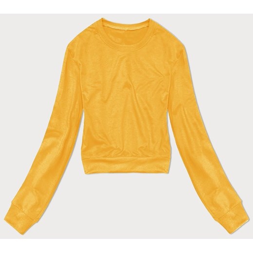 Cienka krótka bluza dresowa damska żółta (8B938-117) ze sklepu goodlookin.pl w kategorii Bluzy damskie - zdjęcie 172119634