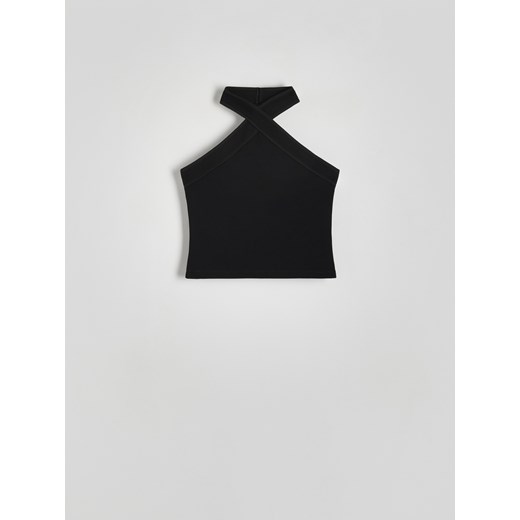 Reserved - Krótki top halter - czarny ze sklepu Reserved w kategorii Bluzki damskie - zdjęcie 172119831