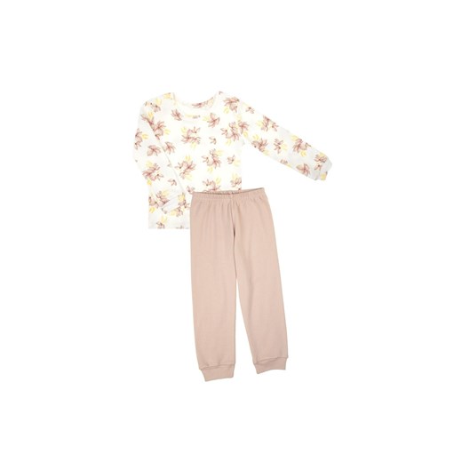 Piżama bawełniana dla dziewczynki z długim rękawem w kwiatki ze sklepu 5.10.15 w kategorii Piżamy dziecięce - zdjęcie 172122073