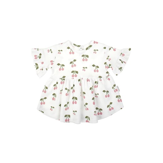 Bluzka bawełniana dziewczęca z krótkim rękawem w wisienki ze sklepu 5.10.15 w kategorii Bluzki dziewczęce - zdjęcie 172122074