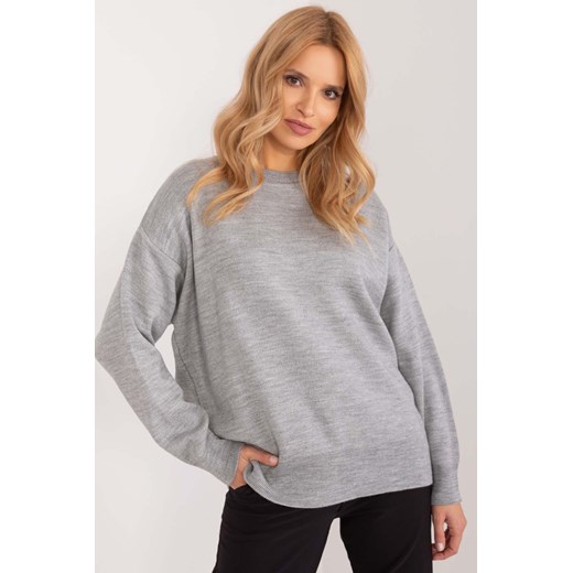 Sweter klasyczny o kroju oversize szary ze sklepu 5.10.15 w kategorii Swetry damskie - zdjęcie 172122963