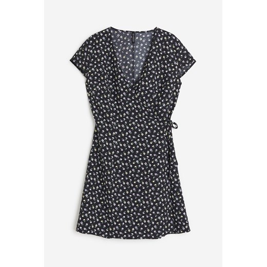 H & M - Kopertowa sukienka z krepy - Czarny ze sklepu H&M w kategorii Sukienki - zdjęcie 172126144