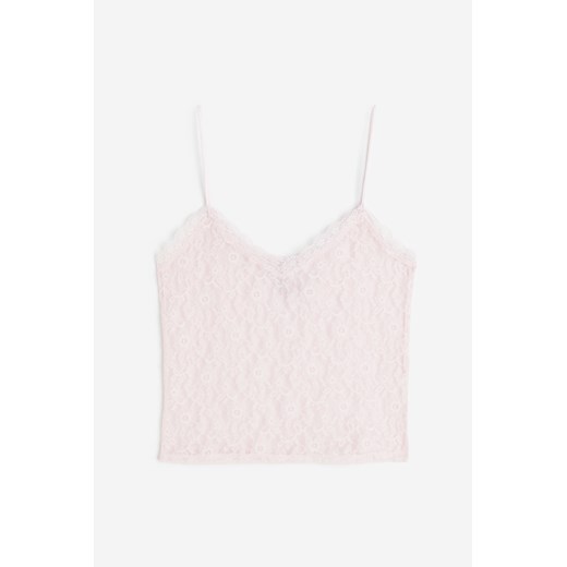 H & M - Koronkowy top na ramiączkach - Różowy ze sklepu H&M w kategorii Bluzki damskie - zdjęcie 172126160