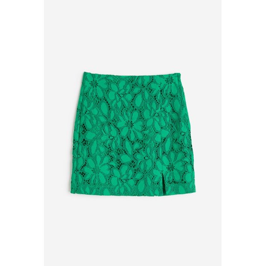H & M - Koronkowa spódnica mini - Zielony ze sklepu H&M w kategorii Spódnice - zdjęcie 172126161