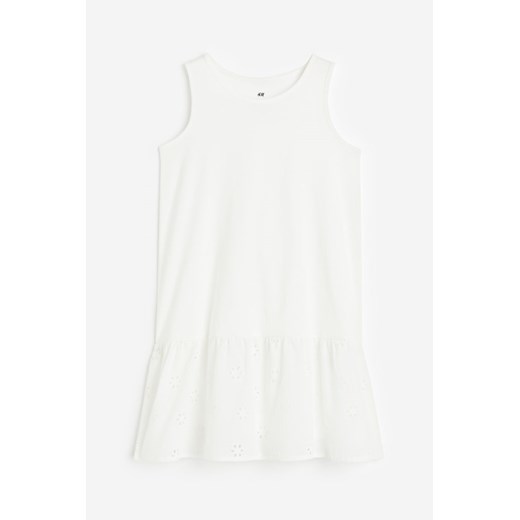H & M - Bawełniana sukienka trapezowa - Biały ze sklepu H&M w kategorii Sukienki dziewczęce - zdjęcie 172126192