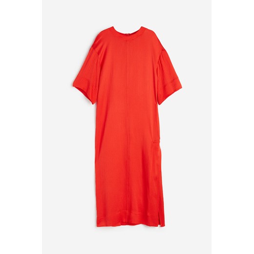 H & M - Długa sukienka z domieszką jedwabiu - Czerwony H & M L H&M