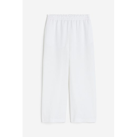 H & M - Spodnie 7/8 z domieszką lnu - Biały ze sklepu H&M w kategorii Spodnie damskie - zdjęcie 172126304