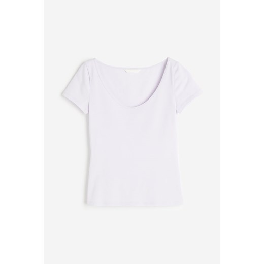 H & M - Dopasowany T-shirt - Fioletowy ze sklepu H&M w kategorii Bluzki damskie - zdjęcie 172126360