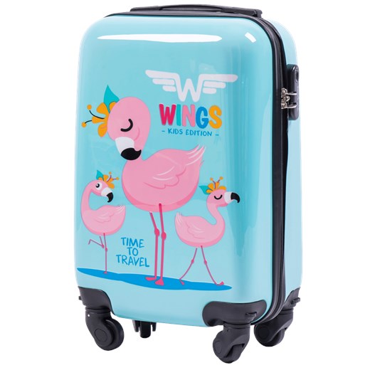 Walizka kabinowa twarda Wings Jay Flamingo 18" ze sklepu WINGS w kategorii Torby i walizki dziecięce - zdjęcie 172127954