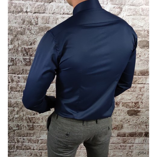 Klasyczna  koszula slim fit  granatowa elegancka ESP06 DM Espada Men’s Wear XL Moda Męska