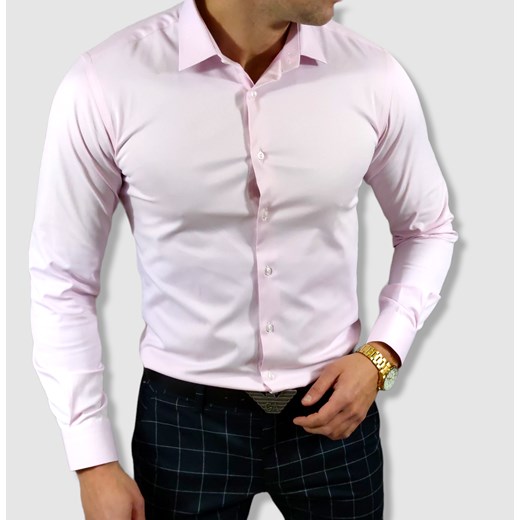 Klasyczna  koszula slim fit  różowa elegancka ESP06  DM Espada Men’s Wear L Moda Męska