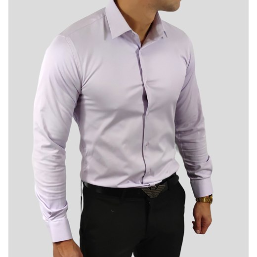 Klasyczna  koszula slim fit  kolor wrzosowy elegancka ESP06   DM Espada Men’s Wear XL Moda Męska