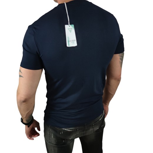 T-shirt Guess  granatowy V-neck Super Slim Fit M2YI32J1314-G7V2 Navy Elastane   Guess L Moda Męska